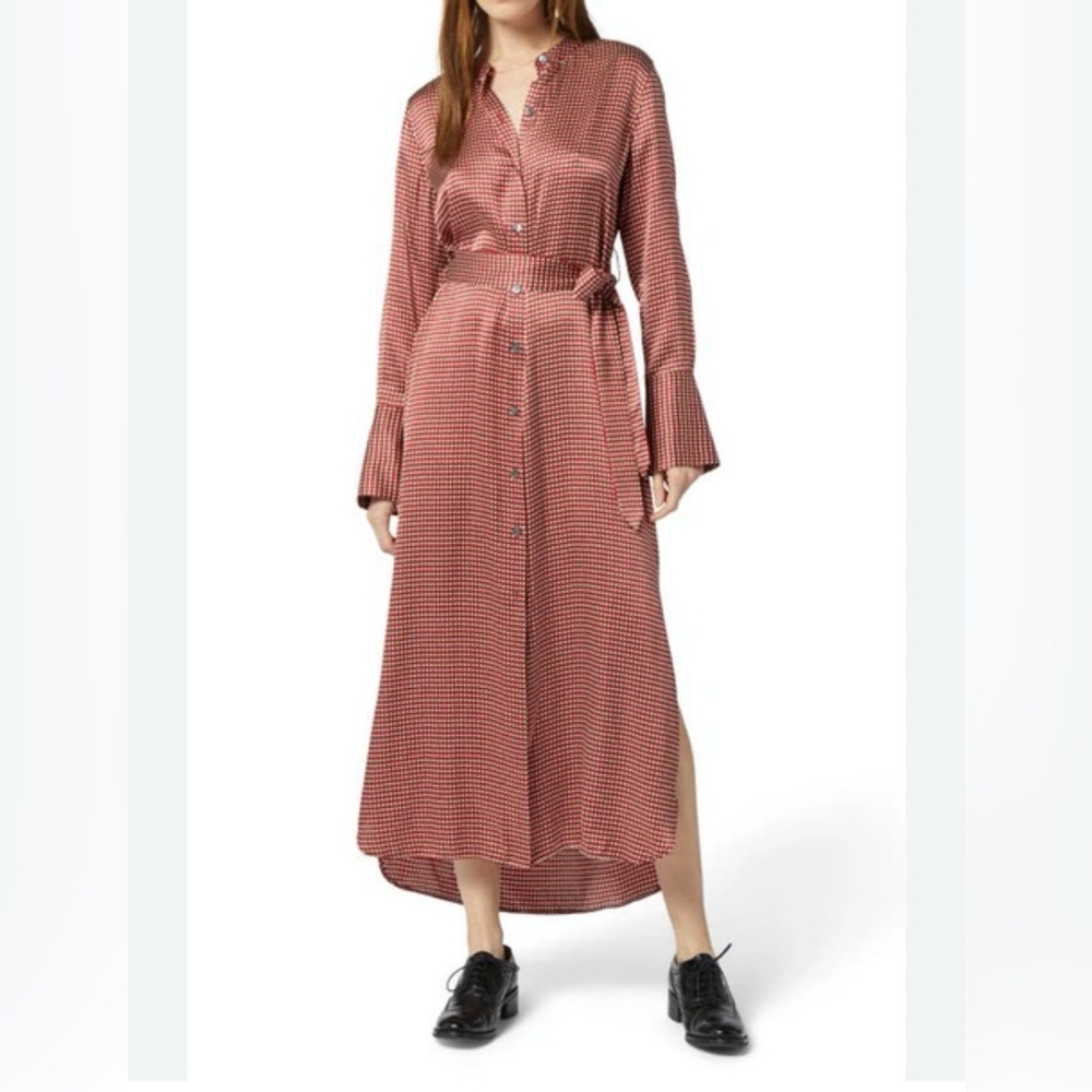Equipment Red Long Sleeve Maxi Dress